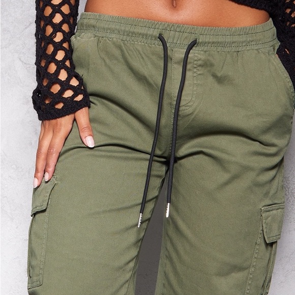 Old navy elastic waist army green cargo joggers - Picture 8 of 9